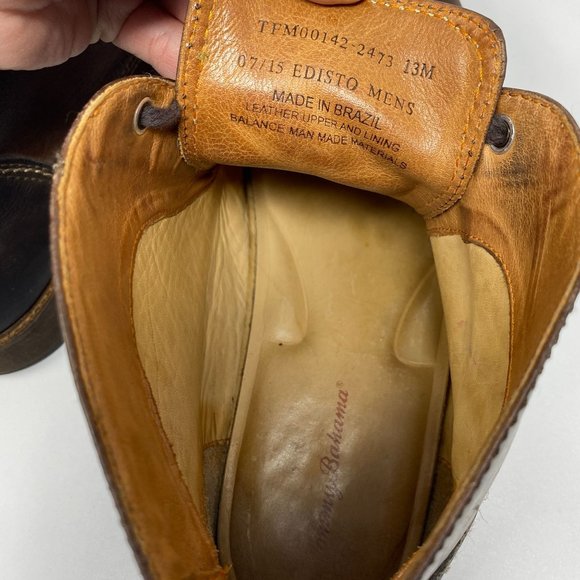 Tommy Bahama Mens Brown Leather Chukka Boots Size 13 M TFM00142-2473, Made in Br main image 8